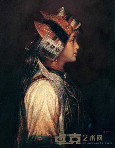 顾恩选 2001年作 彝族少女 88×70cm
